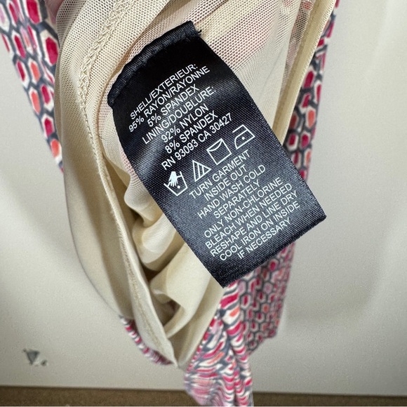 NIC and ZOE Printed Geometric Gathered Side Sleeveless Dress Size 2x - Picture 6 of 11